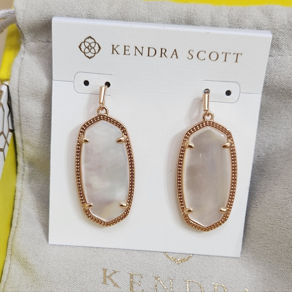 Kendra Scott Elle Earrings Rose Gold/MOP NWT